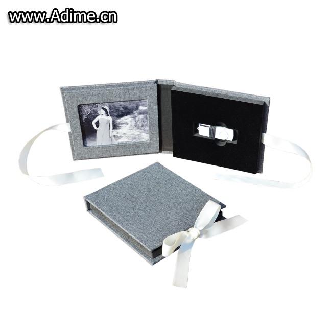 Leather Linen Photo USB Case