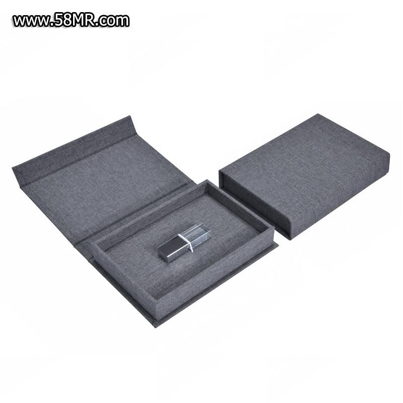 Linen USB Flash Drive Packaging Case with Magnet Closure